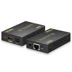 HDMI Extender Over Cat5e/6 1080P, HDMI Ethernet Extender 196ft/60m HDMI Balun Using Single Power Supply POC Technology