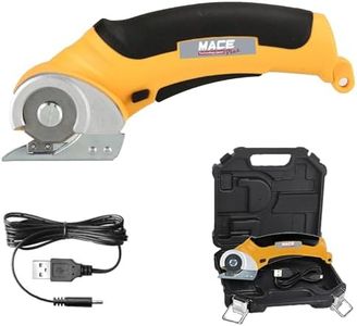 Cordless Electric Scissors, Electric Box Cutter for Cardboard,Fabric,Leather,Plastic,Carpet, USB-C Charging Rotary Fabric Cutter with Storage Box