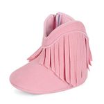 ESTAMICO Baby Girls Tassel Boots Infant Shoes Pink US 5