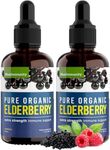 Organic Black Elderberry Syrup [Extra Strength], Sambucus Elderberry Liquid Extract for Kids & Adults - Daily Immune Support and Booster