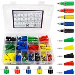 WMYCONGCONG 90 PCS 5 Colors 3 Types 4mm Banana Jack Socket Plug Binding Post Assortment Kit Test Probe Banana Connector for Audio Speaker Amplifiers Testing Probes Post Jack Soldering