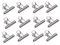 True-Ally 12 Heavy Duty Small 31 mm Size Paper Round Binder Bulldog Clip clamp for Office, Home, School, Institutions (Pack of 12 Clips) | Stainless Steel | Free Carrying Pouch