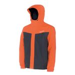 Grundens Men’s Full Share Jacket | Waterproof, Breathable, Orange / Grey, M