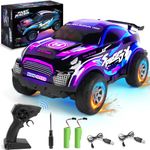 VATOS LED Remote Control Car for Kids,2.4Ghz 1:22 RC Off-Road Vehicle,2 Rechargeable Batteries 50min Playtime Off Road RC Car, 15 KM/H Fast Speed Electric Offroad Toy Vehicle Gifts for Boys Girls 3+