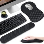 VAGAU Ergonomic Mouse Pad with Wrist Rest,Mousepad with Wrist Support,Keyboard Wrist Rest Non-Slip PU Base Massage Design and Memory Foam Set Relief Carpal Tunnel Pain for Computer, Gaming