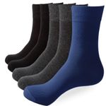 Hocerlu Mens Socks, Breathable Cotton Socks Soft Comfortable Men's Dress Socks for Office, Business and Casual, Men's Socks 6-10