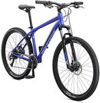 Mongoose Switchback Comp Adult Mountain Bike, 18 Speeds, 27.5-inch Wheels, Men Aluminum Small Frame, Blue