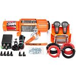 WINCHMAX 5,000lb (2,268kg) Original Orange 12v Electric Winch. 15.2m x 6.3mm Steel Rope, 1/4 Inch Clevis Hook, Twin Remote Controls.