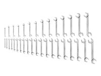 TEKTON Angle Head Open End Wrench Set, 27-Piece (3/8-1 in., 10-27 mm) | WAE90302 | ‎Powder Coated