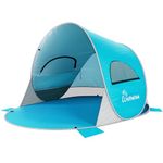 Wolfwise Pop up Beach Tent Sun Shelter with UPF50+ UV Protection, Instant Easy Setup Popup Beach Shade Canopy for 3 Person, Portable & Foldable with Carring Bag, 220x145x120CM (87 ×57×47 IN), Blue