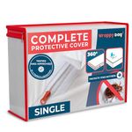 WRAPPYBAG Bed Bugs Mattress Protector - Mattress Cover - Zipped Mattress Protector - Waterproof - Cotton Surface - Single Size