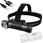 NITECORE HC35 2700 Lumen USB Rechargeable 21700 L-Shape Detachable Headlamp Flashlight with Lumen Tactical Battery Organizer