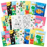 MALLMALL6 24Pcs Coloring Books for Kids Monsters Jungle Safari Animals Unicorn Ocean World Mix Styles DIY Art Drawing Pattern for Boy Girl Birthday Party Favors Home School Classroom Activity Supply