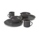 GSI Outdoors, 2-Person Mesa Enamelware Dining and Camp Table Sets/Dishes, Shadow (Black)