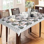 PRIMAH PVC Plastic Flower Printed Table Cover For Centre Rectangular Table And 4 Seater Dining Table,Multicolour