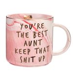 Aunt Gifts from Niece, Nephew - You're The Best Aunt Keep That S Up - Funny Gift for Aunts - BAE Best Aunt Ever Gifts for Birthday - Great Auntie Gifts - Favorite Aunt Mug, Ceramic Coffee Cup