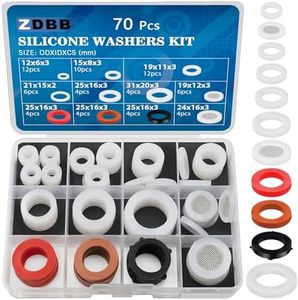 ZDBB 70 Pcs Plumbing Silicone Gasket Assortment Kit VMQ Silicone Washer for Assorted Shower Head Garden Hose High Temperature Hot Plumbing Pipes Fittings Seal Repair