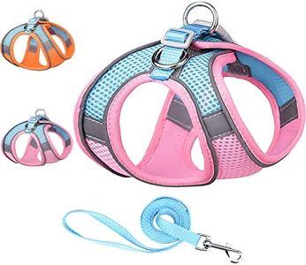 AMIR Cat Harness and Leash for Walking, Summer Escape Proof Soft Adjustable Vest Harnesses for Small Medium Cats, Reflective Strips Jacket for Cat Walking- Pink (Size XXS)