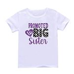 Promoted to Big Sister Brother T Shirts Tops Toddler Boys Girls Short Sleeve Tees Cute Pregnant Announcement Gift (Polka Dots S, 3-4 Years)