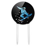 Acrylic Snowboarder on Black Cake Topper Party Decoration for Wedding Anniversary Birthday Graduation