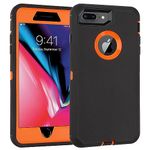 for iPhone 7 Plus Case/iPhone 8 Plus Case, [Shockproof] [Dropproof] [Dust-Proof] Phone Case with Screen Protector, Heavy Duty Case for iPhone 7 Plus and iPhone 8 Plus, 5.5" (BlackOrange)