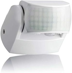 SEBSON Détecteur de Mouvement Extérieur IP65, Montage en Saillie du Mural, programmable, 12m/180° - 3m/360°, LED adapté, Capteur Infrarouge avec 2 Capteurs