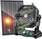 10400mAh Solar Fan, Camping Fan wit
