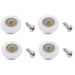 4 Sets Shower Door Rollers Runners Wheels Replacement Part Bathroom Glass Shower Sliding Door - 19mm x 5mm