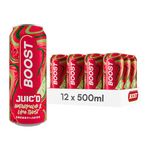 Boost Juic'd Energy Drink Watermelon & Lime Twist, 500ml x 12 pack, Vegan Friendly Great Tasting Energy Boost, Low Calorie Taurine Carbonated Drink with Added B Vitamins, Real Fruit Juice & Caffeine