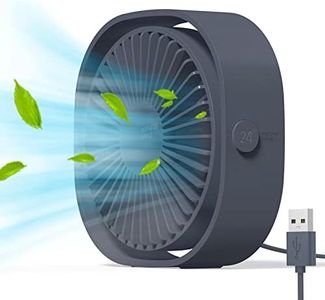 Simpeak Mini Usb Desk Fan Cooling quiet portable Grey USB Powered ONLY (No Battery), 3 Speed Setting 360° Adjustable Swivel for Home and Travel