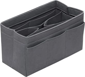 DailyPlus Purse Organizer Insert Felt Bag Organizer Handbag Organizer Insert Bag In Bag Organizer for Tote Purse Bag 14 Pockets Grey Medium