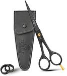 The Cut Factory- Hair Scissors and Barber Scissors Professional- 6.5 Inches Finest Stainless Steel Hair Cutting Scissors with Smooth Serrated Edge Blades -Use for Salon & Personal Use (Black)