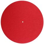 Felt Turntable Platter Mat LP Slip Mat Audiophile 3mm thick Slipmat for LP Vinyl Record (Red)