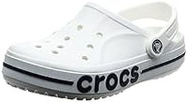 Crocs Men's and Women's Bayaband Clog, White/Navy, 10 Women/8 Men