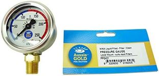 New Pool Filter Pressure Gauge Side Mount Aussie Gold Wika S/S - Sand & Cartridge Filters