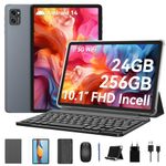 2024 Newest Android 14 Tablet 10 inch Octa-Core Tablets with 24GB RAM+256GB ROM(Expand to 2TB), 1920x1200 IPS FHD Touch Screen, Widevine L1, 2 in 1 Tablet with Keyboard Mouse Stylus, Gray