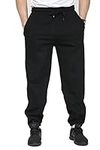 Mens Fleece Jogging Bottoms S-6XL (XL, Black)