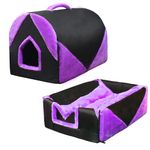 PeaceParenting Cat and Dog Tent House Cum Portable Bed, Cozy Dog Igloo Bed Cat Cave, Foldable Non-Slip Warm for Pets Puppy Kitten Rabbit (Medium Size) (55 cm x 43 cm x 38 cm) Purple