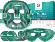 Medi Grade Cooling Ice Face Mask and Cooling Eye Mask for Puffy Eyes, Hangovers & Migraine Relief - Self Care Face Ice Pack with ChillGel Face Ice Mask Technology - Cooling Face Mask, Eye Pads and Bag