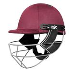 DSC DEFENDER Cricket Helmet for Men & Boys (Adjustable Steel Grill | Back Support Strap | Light Weight | size:Large (Maroon)