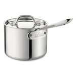 All-Clad 4202 Stainless Steel Tri-Ply Bonded Dishwasher Safe Sauce Pan with Lid/Cookware, 2-Quart, Silver