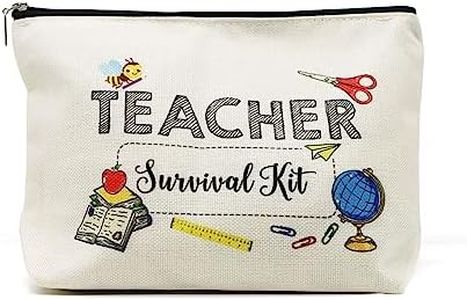 Teacher Appreciation Gifts, Teacher Survival kit Thank You Gifts for Women Best Teacher Ever Makeup Bag Teacher Gifts from Student for Teacher Day Graduation Birthday Gifts Y7JSFBD (White), Bee, 1