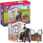 Schleich Horse Club, Horse Gifts for Girls and Boys, Horse Stall with Tori and Princess Horse Toy, 15 Pieces (42437)