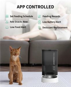 PETKIT Automatic Cat Feeder 3L – App Control, Stainless Steel Bowl, Anti-Clog