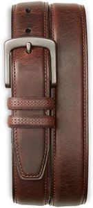 Harbor Bay by DXL Men's Big and Tall Double Loop Leather Belt Brown 58/60