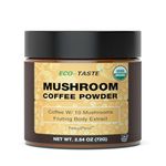 Mushroom Coffee - 36 Servings, Instant Coffee Mix Includes 10 Mushrooms Extract Powder (30% Beta-glucan)