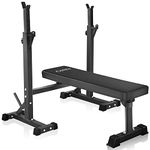 CANPA Bench Press,Olympic Weight Bench with Squat Rack Workout Bench Adjustable Barbell Rack Stand Strength Training Home Gym Multi-Function (Black)