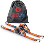 Automatic Ratchet Straps 5m 35mm with J Hooks LC 1000kg/2000kg in U | Automatic Strap Reel/Winder | Set x2 + Transport Bag | Auto-Retractable Ratchet Tie Down for Trailer, Utility, Quad, Moto, Boat