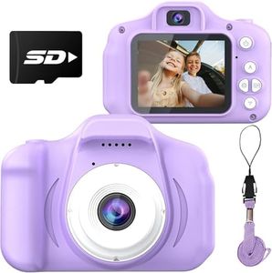 Dylanto Upgrade Kids Selfie Camera, Christmas Birthday Gifts for Girls&Boys Age 3-9, HD Digital Video Cameras for Toddler, Portable Toy for 3 4 5 6 7 8 Year Old Girls&Boys with 32GB SD Card (Purple