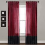 Lush Decor Milione Fiori Curtain Panel Pair, 84-Inch by 42-Inch, Red/Black